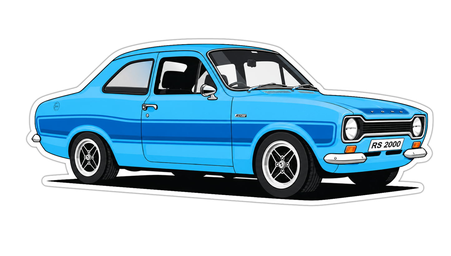 Mk1 Escort RS2000 BLUE - Vinyl Magnet