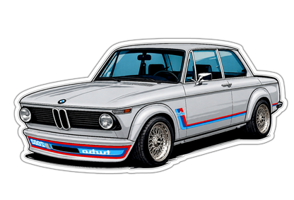 BMW 2002 Turbo SILVER - Vinyl Magnet