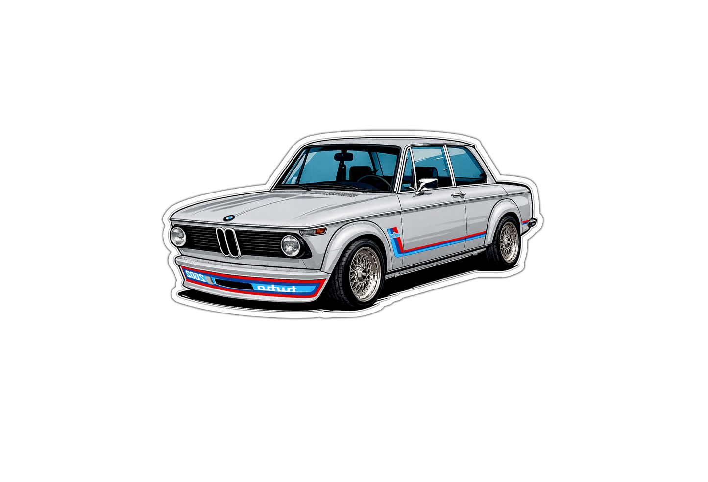 BMW 2002 Turbo SILVER - Vinyl Magnet