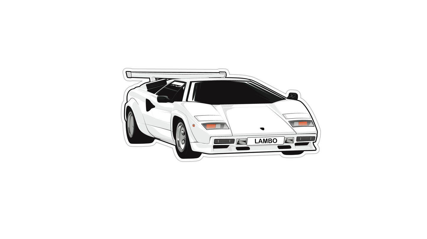 Lamborghini Countach WHITE sticker