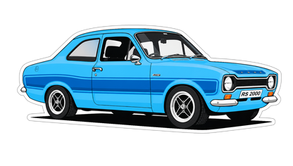 Mk1 Escort RS2000 BLUE - Vinyl Magnet
