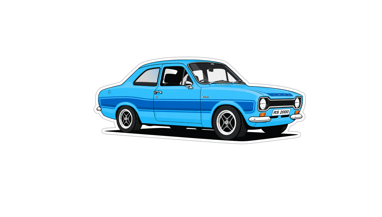 Mk1 Escort RS2000 BLUE - Vinyl Magnet