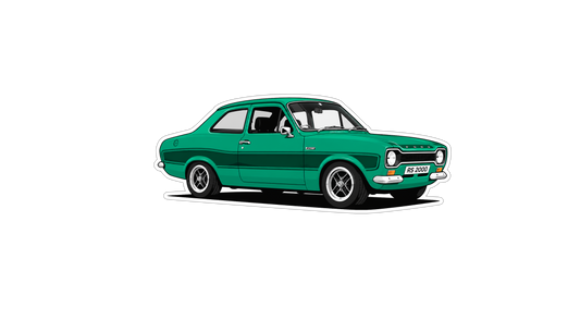 Mk1 Escort RS2000 GREEN - Vinyl Magnet