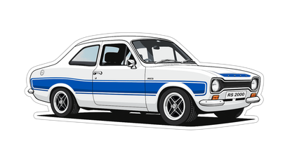Mk1 Escort RS2000 WHITE - Vinyl Magnet
