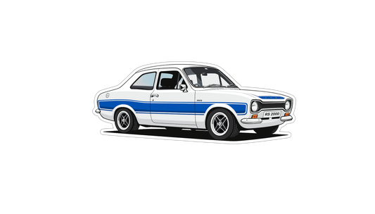 Mk1 Escort RS2000 WHITE - Vinyl Magnet