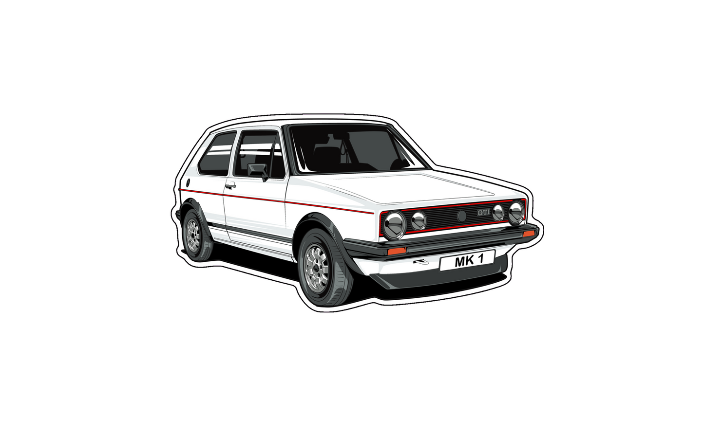 Mk1 Golf Gti WHITE Sticker