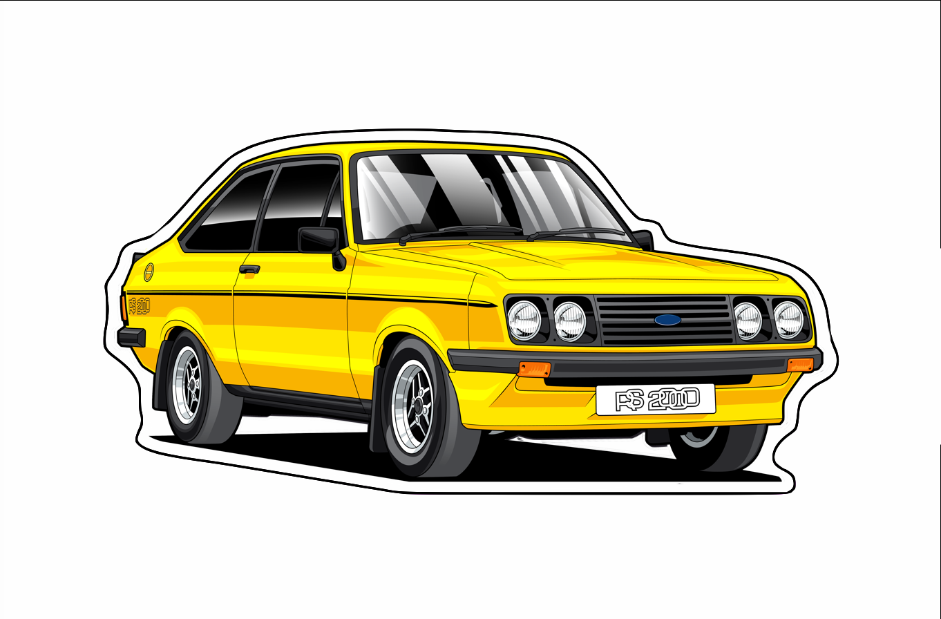 Mk2 Escort RS2000 Sticker YELLOW