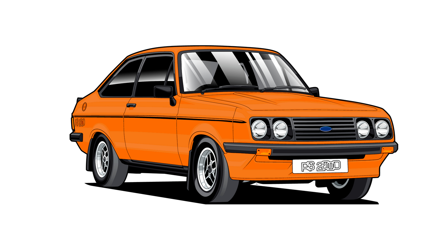 Mk2 Escort RS2000 Sticker ORANGE