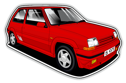 Renault 5 GT Turbo sticker RED