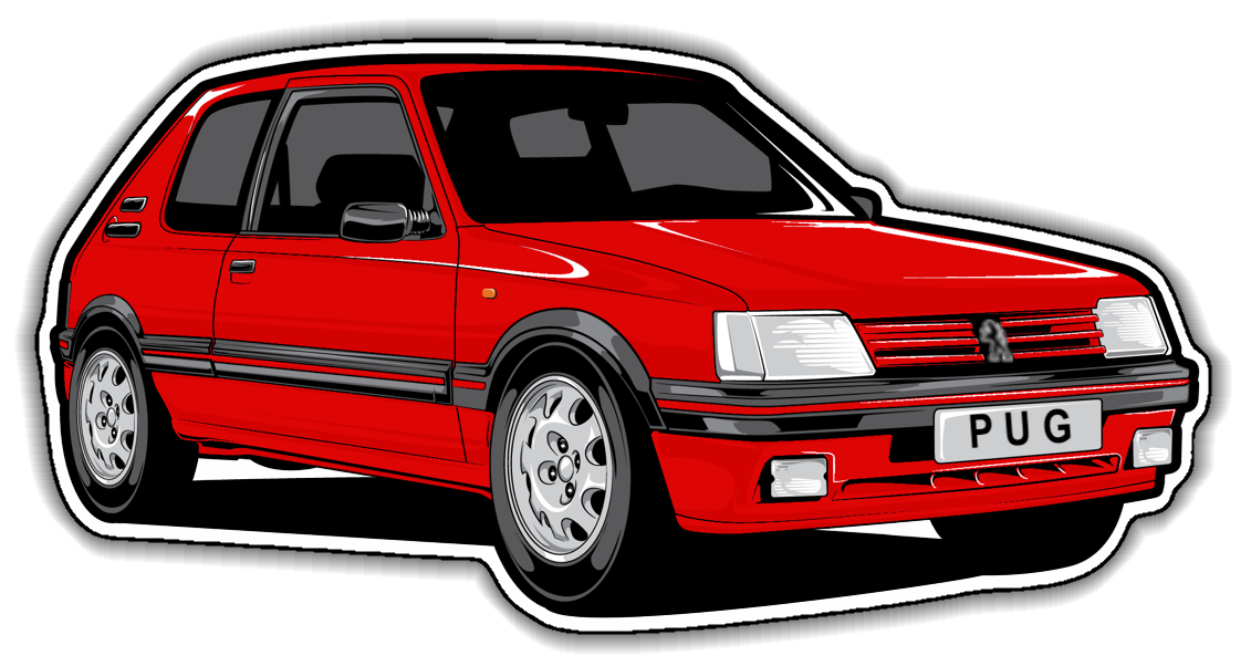 Peugeot 205 GTi magnet RED