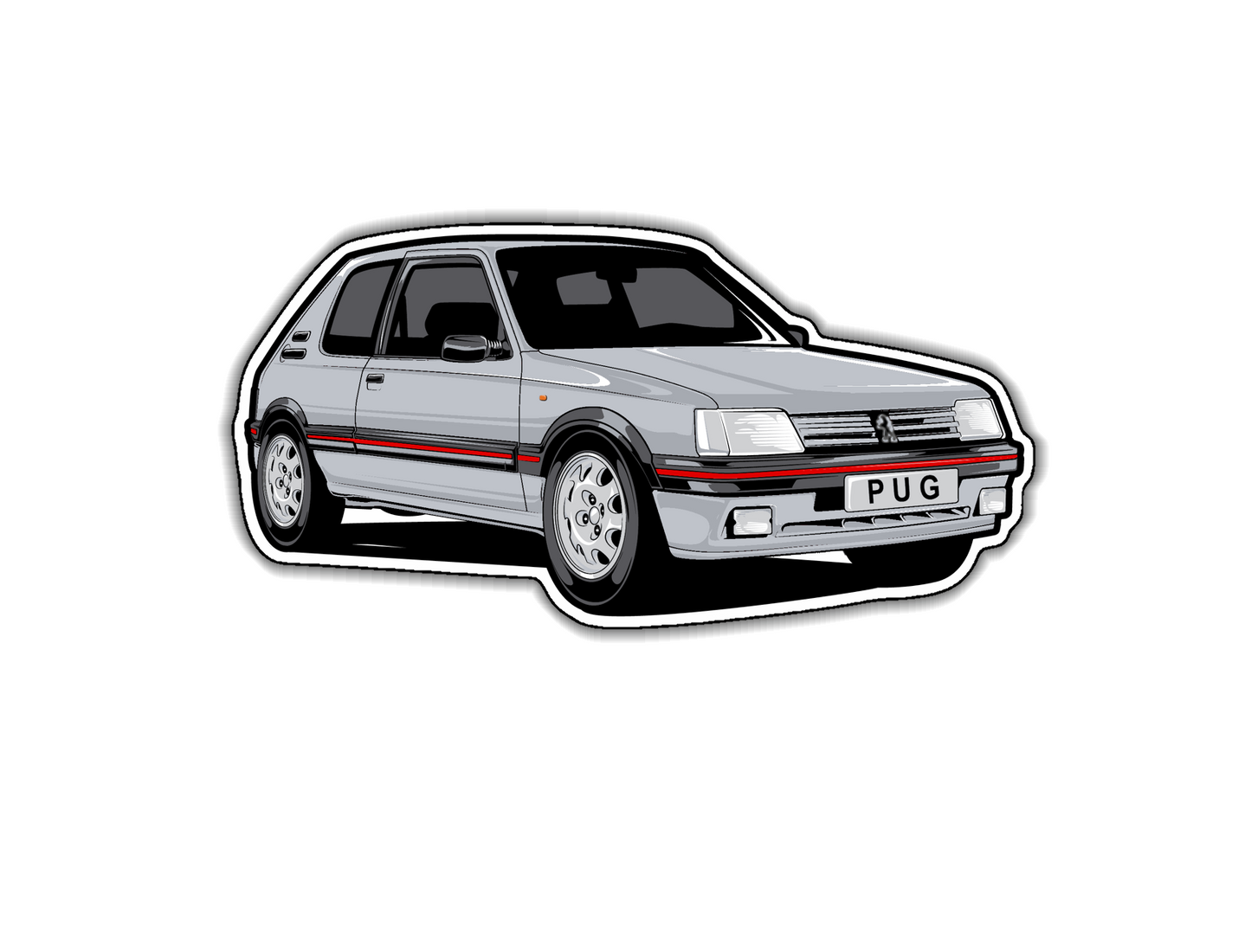 Peugeot 205 GTi magnet SILVER