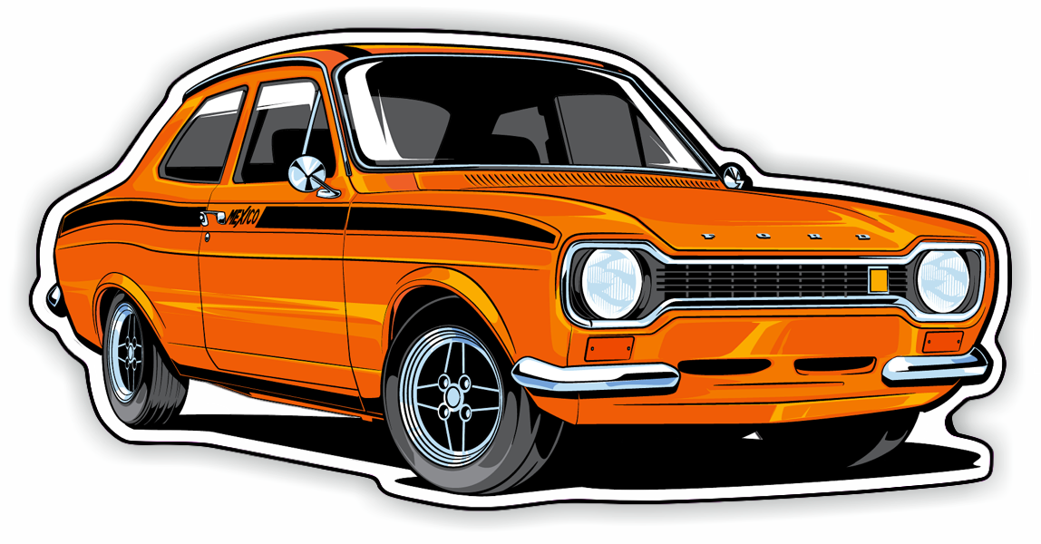 Mk1 Escort Mexico Sticker - ORANGE